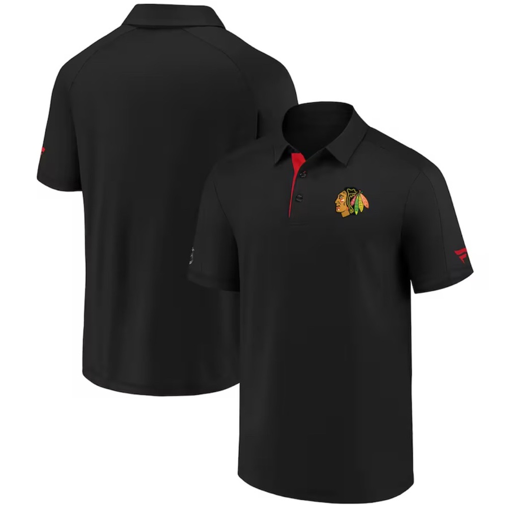Fanatics Black Polo Shirt with Red Accents